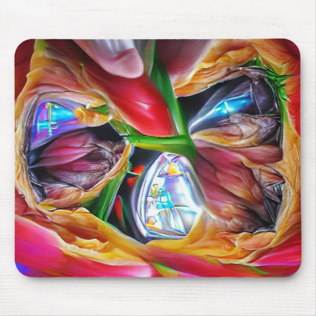 Vibrant Abstrakt Tulip Reflection Musmatta (Framsidan)