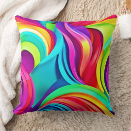Vibrant Abstrakt Vinkarare i Dynamic Färg Kudde