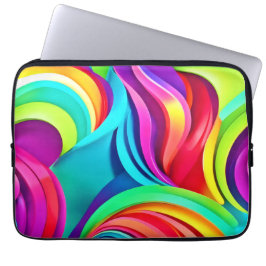 Vibrant Abstrakt Vinkarare i Dynamic Färg Laptop Fodral