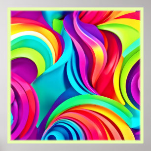 Vibrant Abstrakt Vinkarare i Dynamic Färg Poster