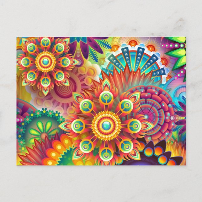 Vibrant Abstrakt Vykort (Framsida)