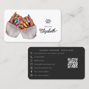 Vibrant African American Nail Salon Branding Visitkort