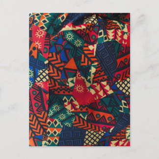 Vibrant African Geometric Tribal Abstract Pattern Vykort
