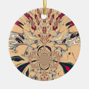 Vibrant African Kaleidoscope: A Peachy Delight Julgransprydnad Keramik