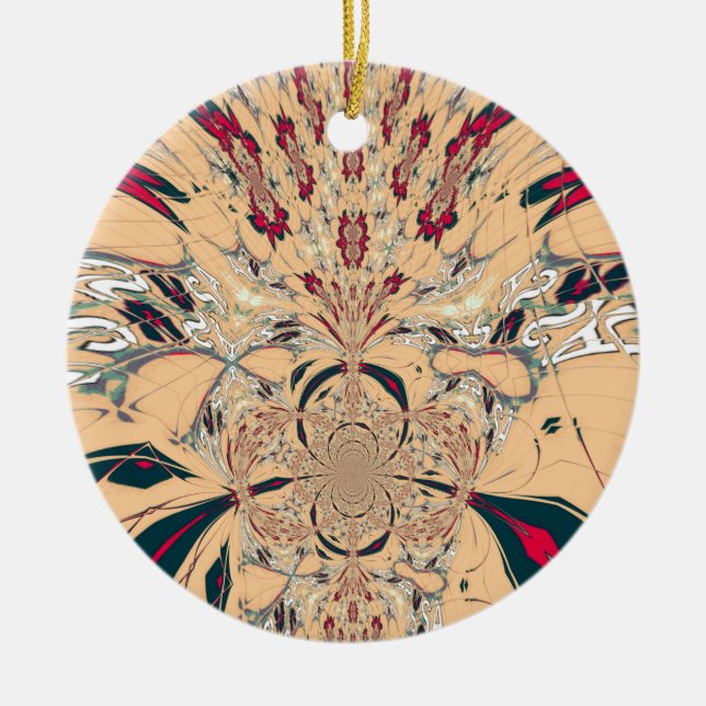 Vibrant African Kaleidoscope: A Peachy Delight Julgransprydnad Keramik (Framsidan)