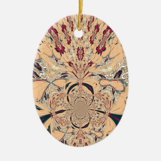 Vibrant African Kaleidoscope: A Peachy Delight Julgransprydnad Keramik (Framsidan)