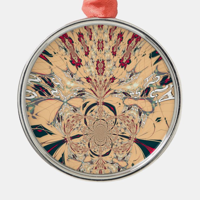 Vibrant African Kaleidoscope: A Peachy Delight Julgransprydnad Metall (Framsidan)