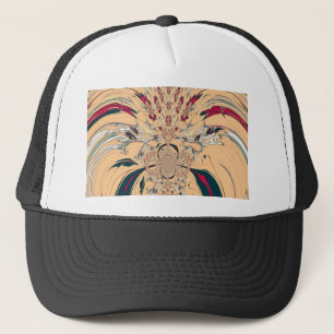Vibrant African Kaleidoscope: A Peachy Delight Truckerkeps