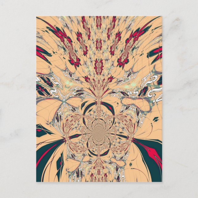 Vibrant African Kaleidoscope: A Peachy Delight Vykort (Framsida)