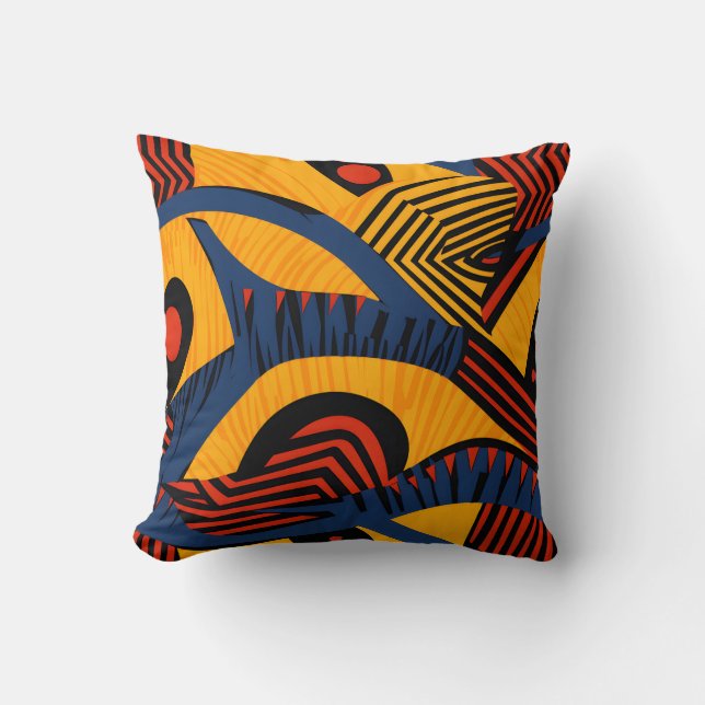 Vibrant African Mönster Kudde (Framsida)