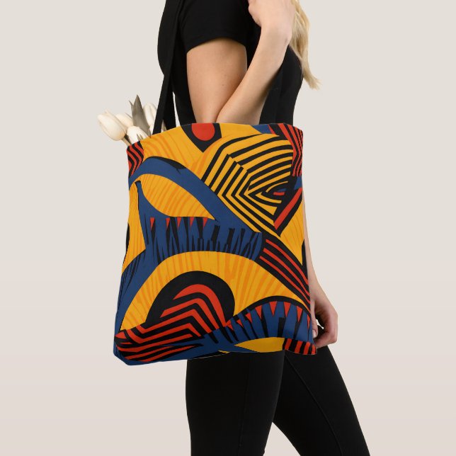 Vibrant African Mönster Tygkasse (Närbild)