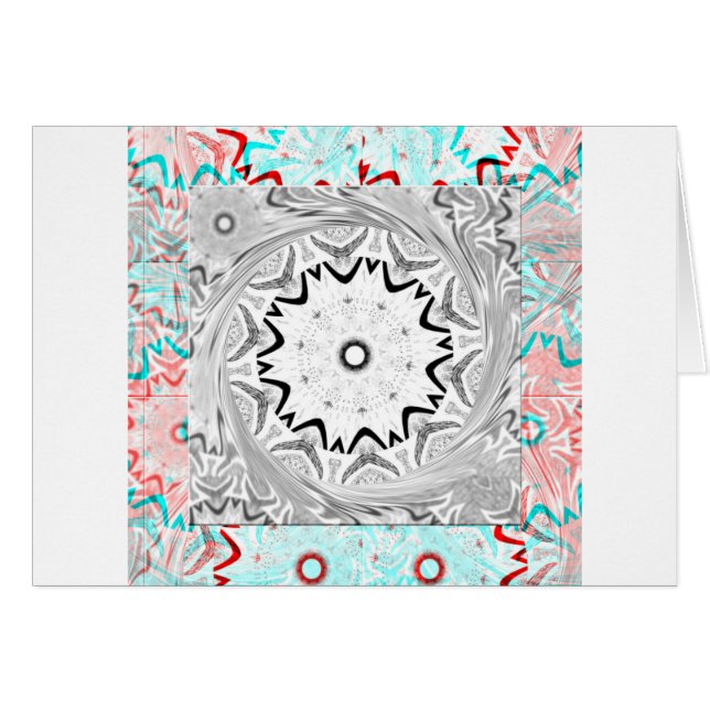 Vibrant afrikansk kultur: en Rosa och ett cyanfusi Hälsningskort (Framsidan Horizontal)