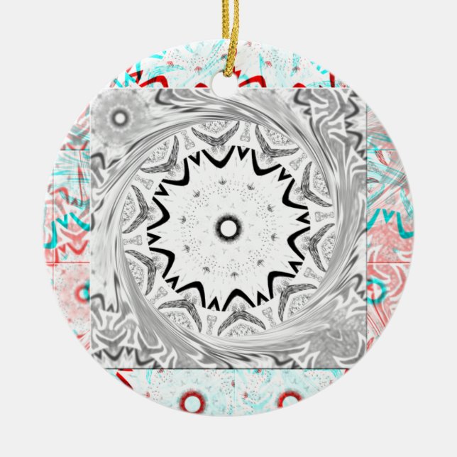 Vibrant afrikansk kultur: en Rosa och ett cyanfusi Julgransprydnad Keramik (Framsidan)