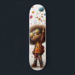 Vibrant afro Joy - Konstnärlig design Mini Skateboard Bräda 18,5 Cm<br><div class="desc">Den här snygga designen med en glatt karaktär med en fantastisk afro, som håller upp fredsteckenet och omges av en explosion av färgfyllda sfärer. Den lekfulla energin och de konstnärliga penseldragen för med sig en känsla av stollig och lycka till vilket objekt som helst. skapar det vara perfekt för dem...</div>