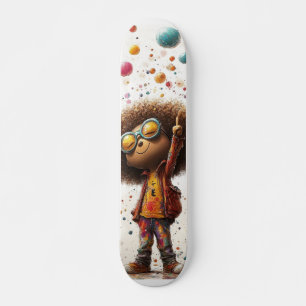 Vibrant afro Joy - Konstnärlig design Mini Skateboard Bräda 18,5 Cm