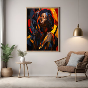 Vibrant Afrocentric Abstrakt Porträtt Art Poster