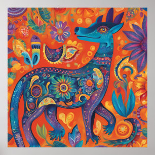 Vibrant Alebrijes-design i traditionell mexikansk Poster
