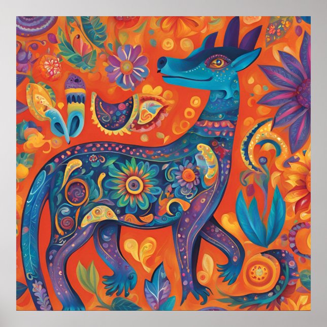 Vibrant Alebrijes-design i traditionell mexikansk Poster (Framsidan)