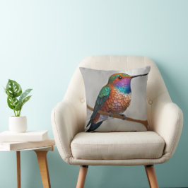 Vibrant Allen’s Hummingbird Painting Kudde