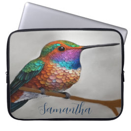 Vibrant Allen’s Hummingbird Painting Laptop Fodral