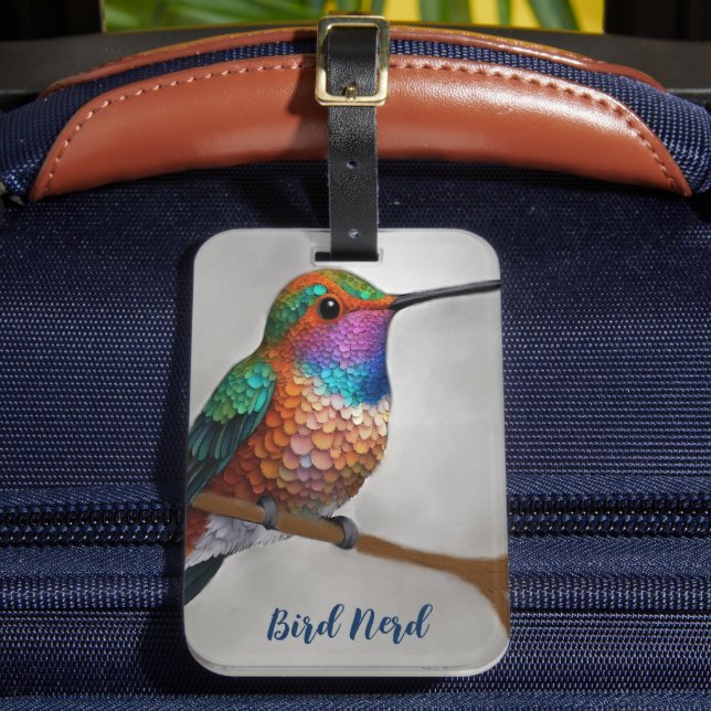 Vibrant Allens Hummingbird Painting Bagagebricka (Framsida Insitu 2)