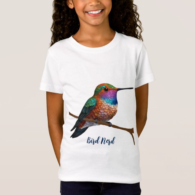 Vibrant Allens Hummingbird Painting T Shirt (Framsida)