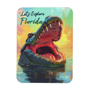 Vibrant Alligator Äventyr i Florida Magnet