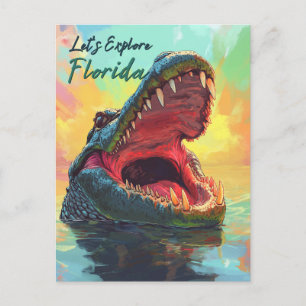 Vibrant Alligator Äventyr i Florida Vykort
