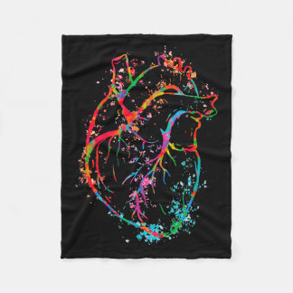 Vibrant Anatomical Heart Splatter  Fleecefilt