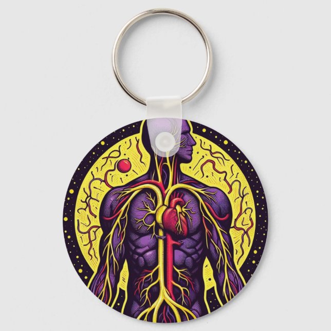 Vibrant anatomiskt hjärta nyckelring (Framsida)