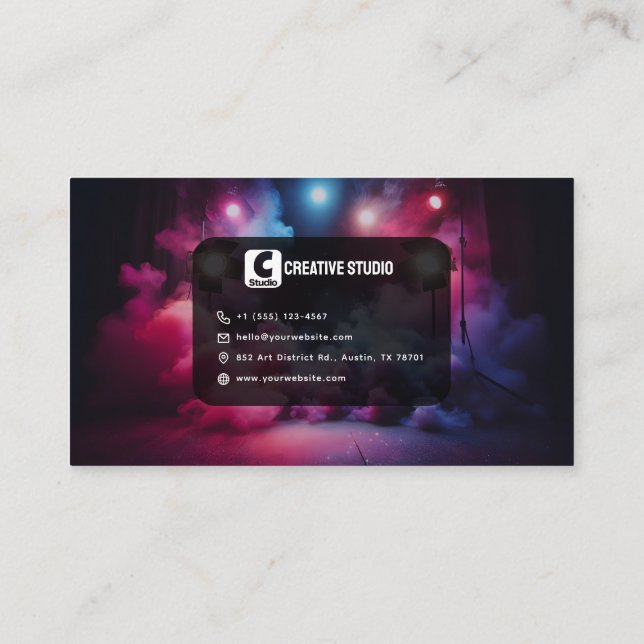 Vibrant and Bold Business Card with Creative Style Visitkort (Baksida)