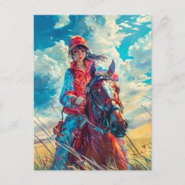 Vibrant Anime Äventyr i Naturens sändare Vykort