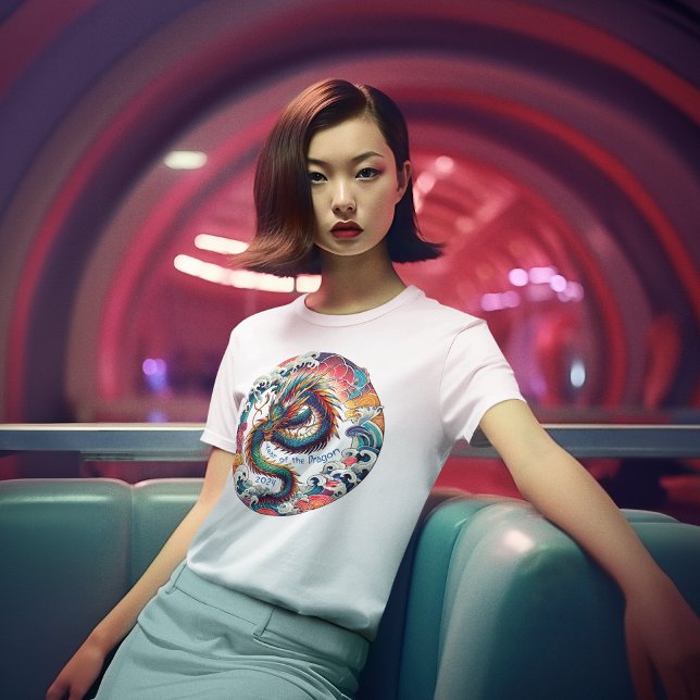 Vibrant Anime Dragon: Lunar New Year 2024 T Shirt (Skapare uppladdad)