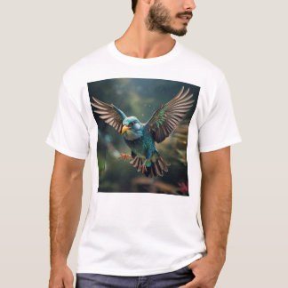 Vibrant Animerad Bird Tattoo Design T Shirt