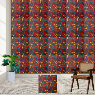 Vibrant Ankara Stil Mönster Tile Kakelplatta
