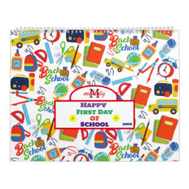 Vibrant Anpassade Back to school Mönster Kalender