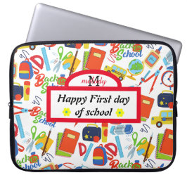 Vibrant Anpassade Back to school Mönster Laptop Fodral