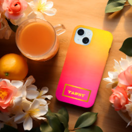 Vibrant Anpassade Ombre Rosa Gult och Orange