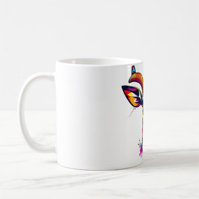 Vibrant Antelope Spirit - Beaded Necklace Art Kaffemugg (Vänster)