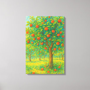 Vibrant Apple Orchard Teckning Canvastryck