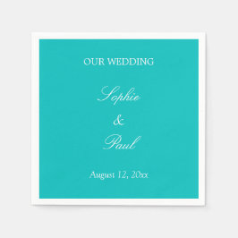Vibrant Aqua Bröllop Napkins Pappersservett