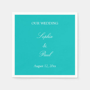 Vibrant Aqua Bröllop Napkins Pappersservett