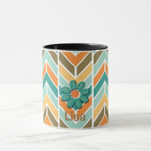 Vibrant Aqua Rand-kaffe Mugg