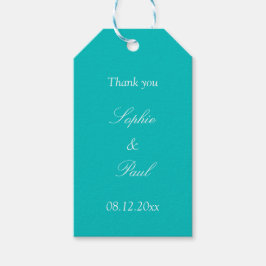 Vibrant Aqua Wedding Favor Tack Gift-Märkre Presentetikett