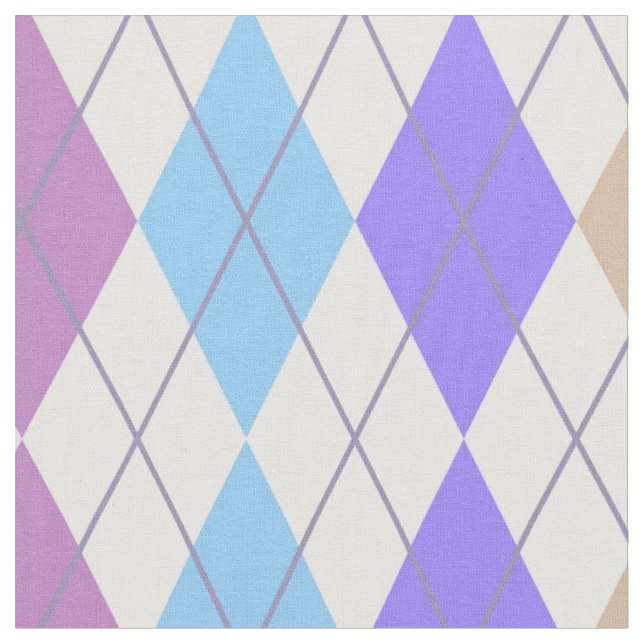 Vibrant Argyle Lila och White Tyg (Närbild)