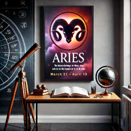 Vibrant Aries Zodiac-tecken Poster