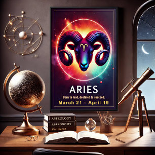 Vibrant Aries Zodiac-tecken Poster