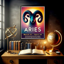 Vibrant Aries Zodiac-tecken Poster