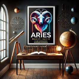 Vibrant Aries Zodiac-tecken Poster