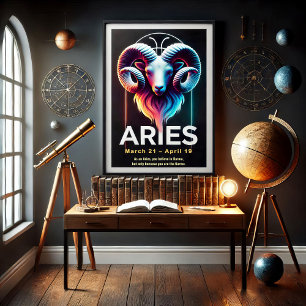 Vibrant Aries Zodiac-tecken Poster